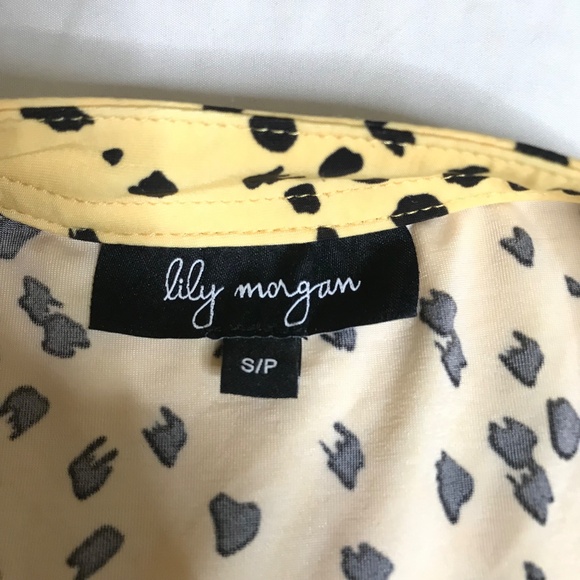 Lily Morgan Yellow Sleeveless top • Black Spot Print • V-Neck - Picture 14 of 15
